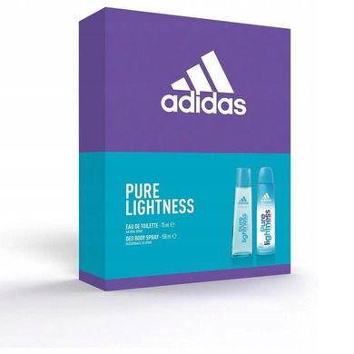 Adidas, Pure Lightness, zestaw, woda toaletowa, spray, 75 ml + dezodorant, spray, 150 ml