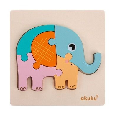 Akuku, puzzle drewniane, słoń