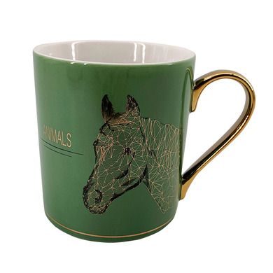 Altom Design, Wild Nature, kubek ze złotym uchem, horse, 300 ml