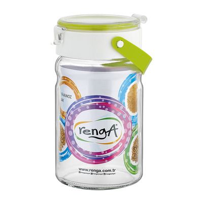 Altom, szklany słoik z plastikową pokrywą, 1,4l, zielony