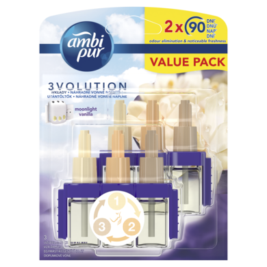 Ambi Pur, 3Volution, wkład do elektrycznego odświeżacza powietrza, Moonlight Vanilla, 40 ml