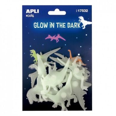 Apli Kids, Dinozaury, fluorescencyjne naklejki, 9 szt.