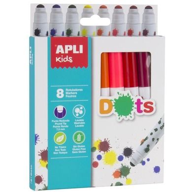 Apli Kids, kropkowe flamastry, 8 kolorów