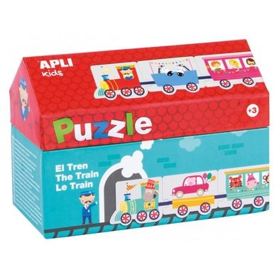 Apli Kids, Pociąg, puzzle w kartonowym domku, 20 elementy