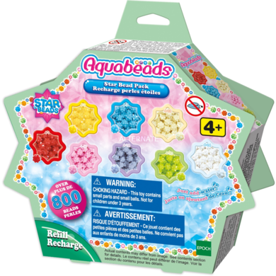Aquabeads, Gwiazdki, koraliki wodne, zestaw uzupełniający, 800 elementów
