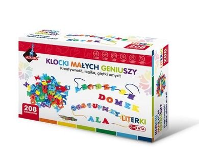 Askato, Klocki Małych Geniuszy, literki, 208 elementów