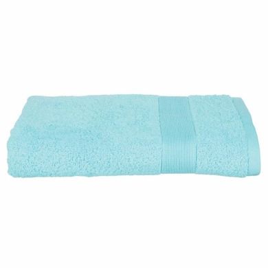 Atmosphera, bawełniany ręcznik łazienkowy, z ozdobną bordiurą w kolorze aqua