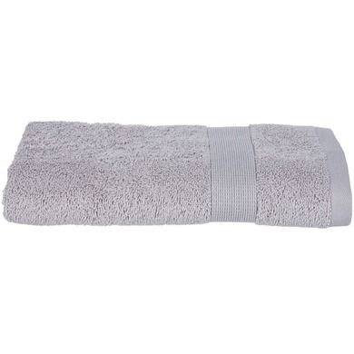 Atmosphera, bawełniany ręcznik łazienkowy, z ozdobną bordiurą w kolorze szarym