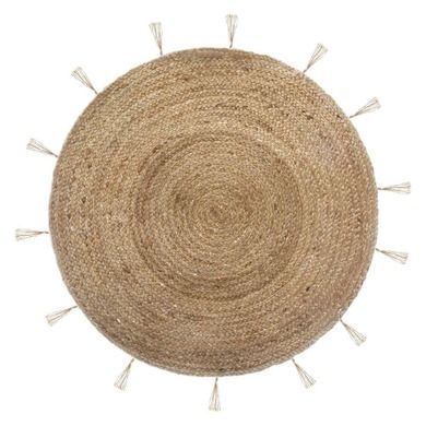 Atmosphera, dywan dekoracyjny z juty, Ø 80 cm, okrągły z frędzlami