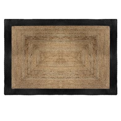 Atmosphera, dywan z juty prostokątny, 120-170 cm, pleciony, z czarnym obramowaniem