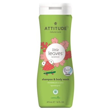 Attitude, Little Ones, Arbuz i Kokos, płyn do mycia i szampon, 2w1, 473 ml