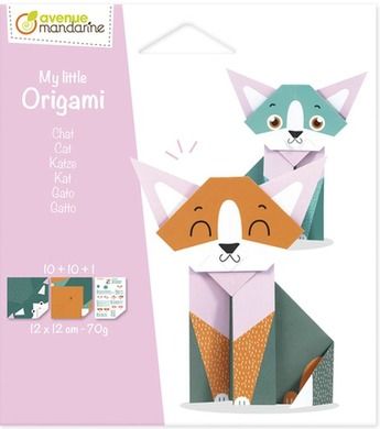 Avenue Mandarine, Kot, papier do origami, 12-12 cm, 20 arkuszy