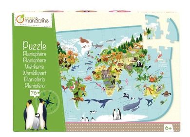 Avenue Mandarine, Mapa występowanie zwierząt, puzzle, 76 elementów