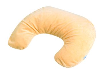 BabyMatex, poduszka minirelax z weluru, żółta, długość 140 cm