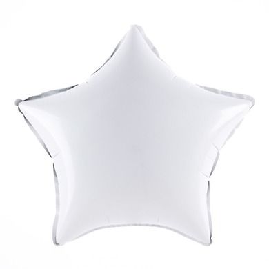 Balon foliowy, gwiazdka, biała, 45 cm