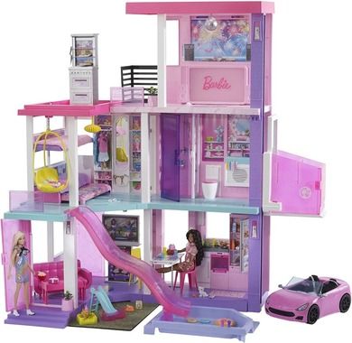 Barbie, Dream House Deluxe, Domek dla lalek - 60 rocznica, zestaw z 2 lalkami i kabrioletem
