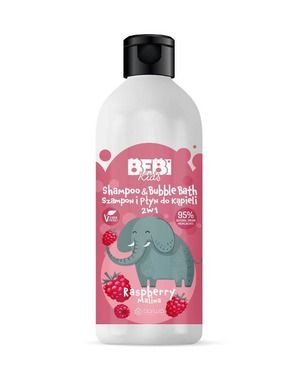 Barwa, Bebi Kids, szampon i płyn do kąpieli 2w1, malina, 500 ml