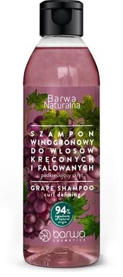 Barwa, Naturalna, winogrono, szampon podkreślający skręt do włosów kręconych i falowanych, 300 ml