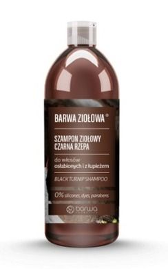 Barwa, Ziołowa, szampon do włosów osłabionych i z łupieżem, Czarna Rzepa, 480 ml