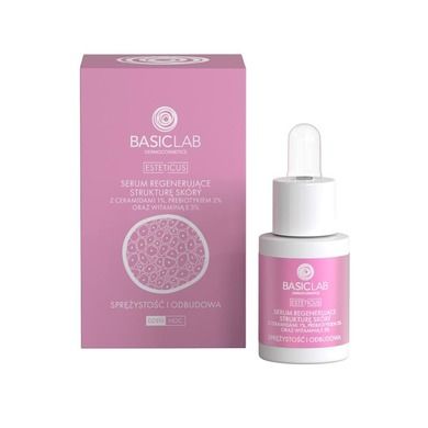 BasicLab, Esteticus, serum regenerujące strukturę skóry z ceramidami 1% prebiotykiem 2% i witaminą E 3%, 15 ml