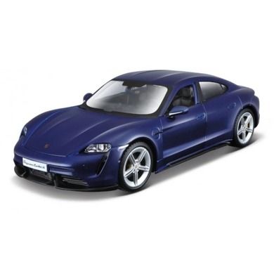 Bburago, Porsche Taycan Turbo S, samochód, skala 1:24, niebieski