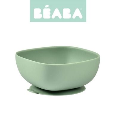 Beaba, silikonowa miseczka z przyssawką, sage green