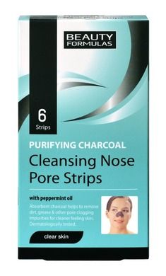 Beauty Formulas, Skin Care, głęboko oczyszczające paski na nos z węglem, 6 szt.