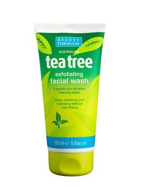 Beauty Formulas, Tea Tree, żel złuszczający do mycia twarzy, 150 ml