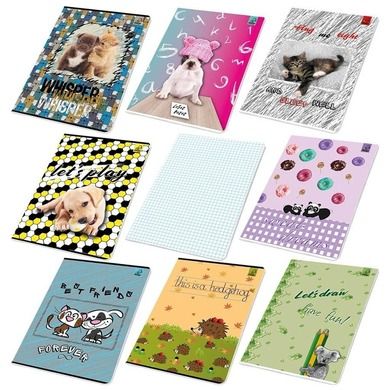 Bee-Bee, zeszyt A5, 16 kartek, kratka, BFF zwierzaki, 20 szt.