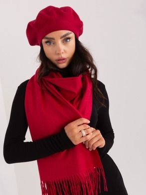 Beret damski, bordowy, Italy Moda