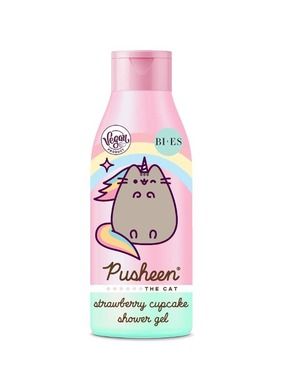 Bi-es, Pusheen The Cat, żel pod prysznic i do kąpieli, zapach babeczki truskawkowej, 400 ml