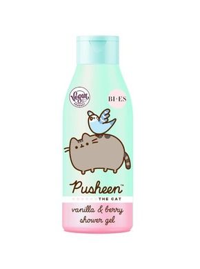 Bi-es, Pusheen The Cat, żel pod prysznic i do kąpieli, zapach wanilii i jagód, 400 ml