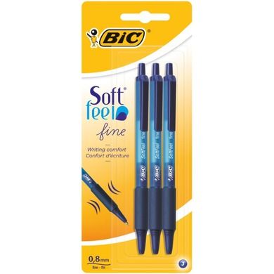 Bic, Soft Feel, długopis, niebieski, 3 szt.