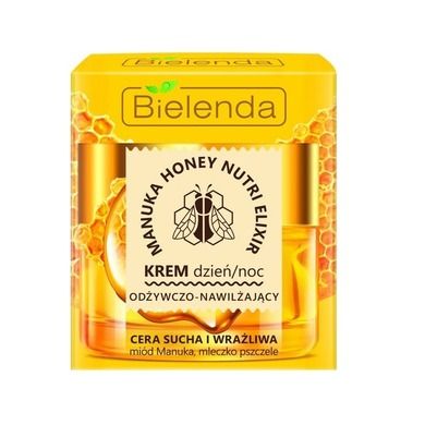 Bielenda, Manuka Honey Nutri Elixir, odżywczo-nawilżający krem na dzień i na noc, cera sucha i wrażliwa, 50 ml