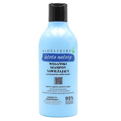 Bioelixire, Istota Natury, wegański szampon nawilżający dla delikatnej skóry głowy, 400 ml