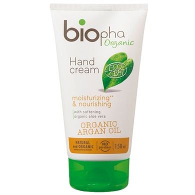 Biopha, Organic, nawilżający krem do rąk z olejem arganowym, 150 ml