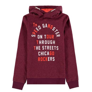 Bluza chłopięca z kapturem, bordowa, Speed Gangster, Tom Tailor