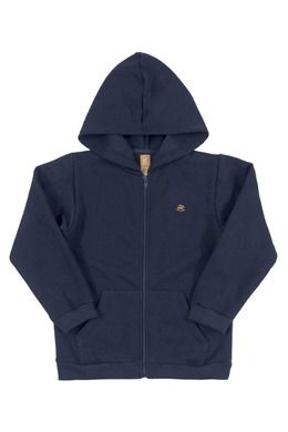 Bluza chłopięca z kapturem, rozpinana, ciemnoniebieska, Up Baby