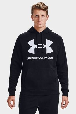 Bluza męska z kapturem, czarna, Under Armour Rival Fleece Big Logo Hoodie