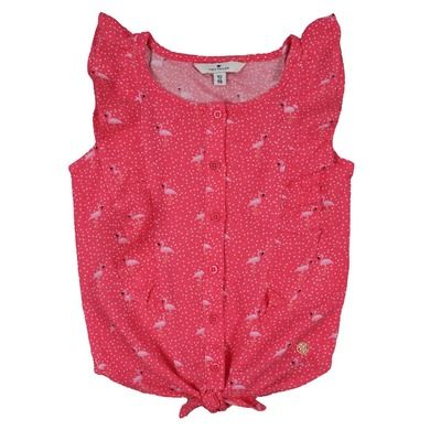 Bluzka dziewczęca bez rękawów, różowa, flamingi, Tom Tailor