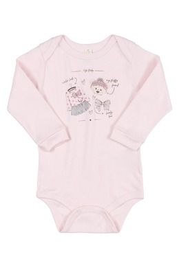 Body dziewczęce z długim rękawem, różowe, Up Baby