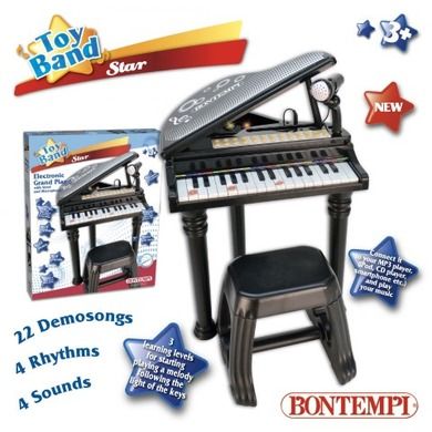 Bontempi Star, fortepian elektroniczny z mikrofonem i stołkiem
