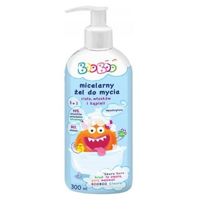 Booboo, micelarny żel do mycia ciała, włosów i kąpieli, 300 ml