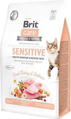Brit Care, Cat Grain-Free, Sensitive, karma dla kotów, indyk, łosoś, 400g