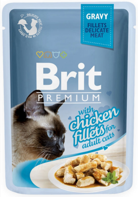 Brit, karma dla kotów, filet z kurczak w sosie, 85g