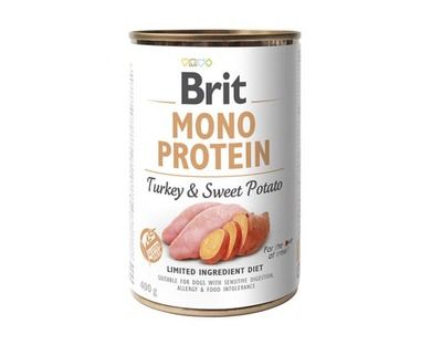 Brit, Mono Protein, karma dla psa, indyk z batatem, 400g