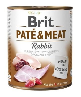 Brit, Paté & Meat, karma mokra dla psa z królikiem, 800 g