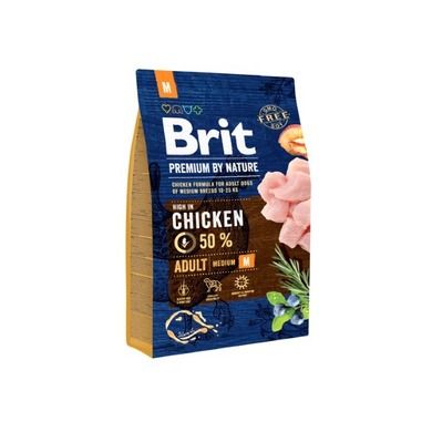 Brit, Premium by Nature, Adult Medium, karma sucha dla psa, 3 kg