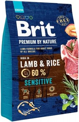 Brit, Premium By Nature, Lamb & Rice, Sensitive, karma sucha dla psa, 8 kg