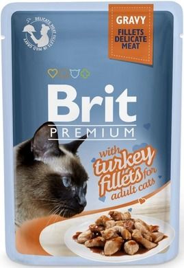 Brit Premium, Gravy Fillets, indyk w sosie, saszetka da kota, 85g